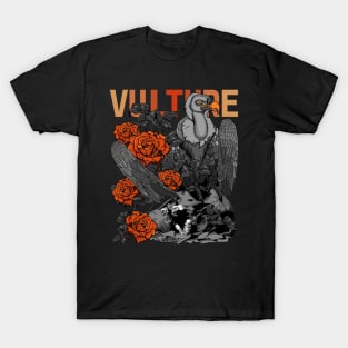 Vulture Roses Skull Painting for Vintage T-Shirt